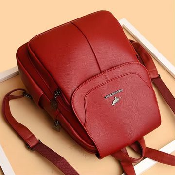 SHG Freizeitrucksack ◊ Rucksack Cityrucksack Tagesrucksack Schulrucksack Damen Mädchen (Farbe: Rot), Freizeit Reise Sport Arbeit Schule Uni Konzert Shopping Festival