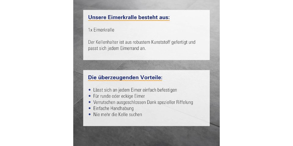 Karl Dahm Mörtelkübel Karl Dahm Eimerkralle - Spezielle Riffelung - Kein Verrutschen, (1-tlg)