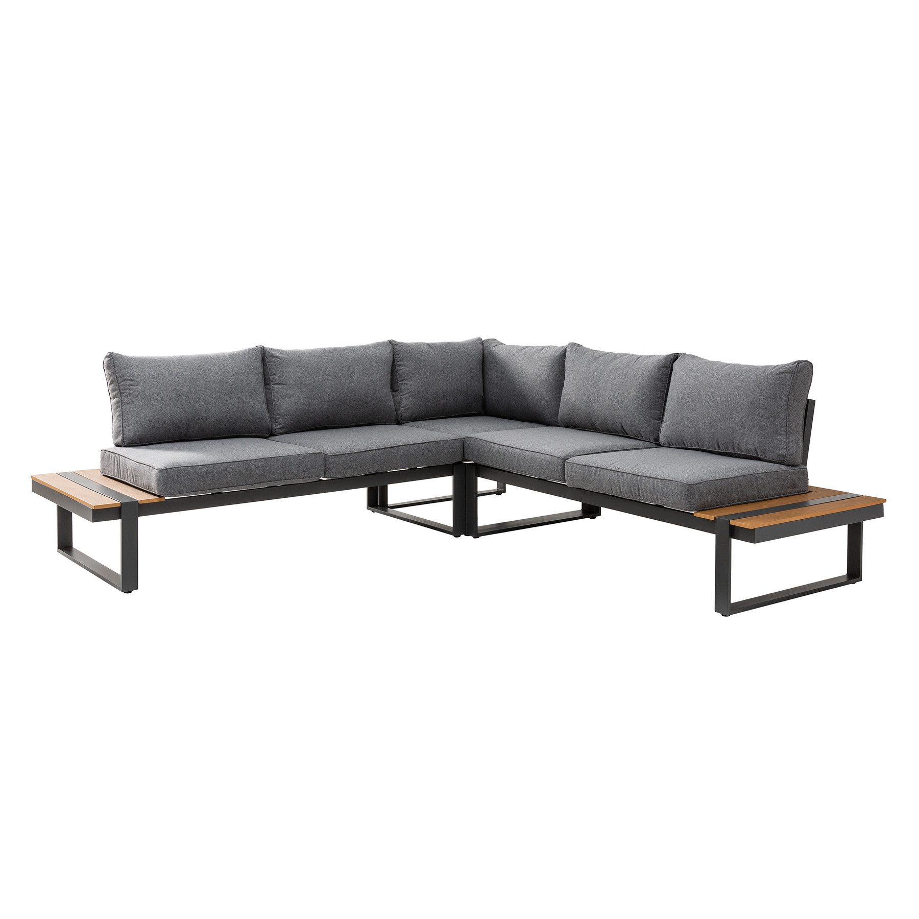 riess-ambiente Sitzgruppe TAMPA LOUNGE 240cm grau / natur, (Einzelartikel, 1-tlg), Gartenmöbel · wetterfest · Aluminium · Lounge · inkl. Kissen