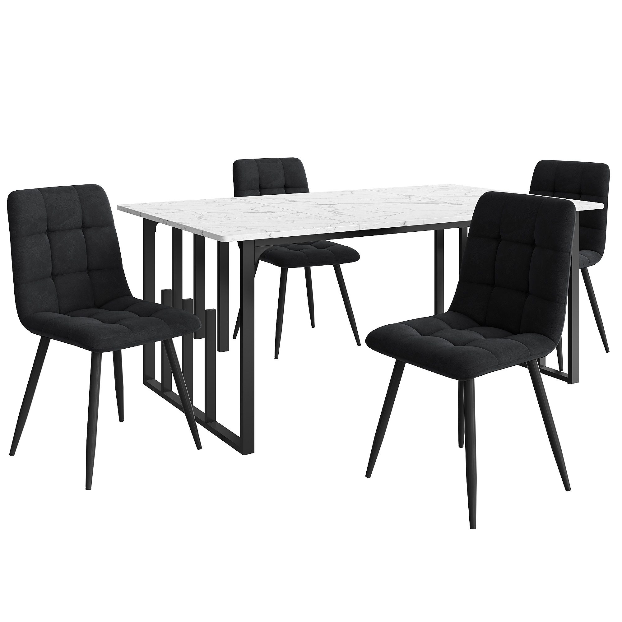 OKWISH Essgruppe Esszimmerstuhl, Esstisch mit 4 günstig online kaufen