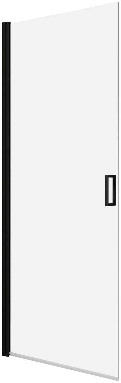 Sanotechnik Dusch-Schwingtür ELITE, 89,5x195 cm, Einscheibensicherheitsglas, Schwenkttür für Duschen mit Alu-Profil in schwarz matt
