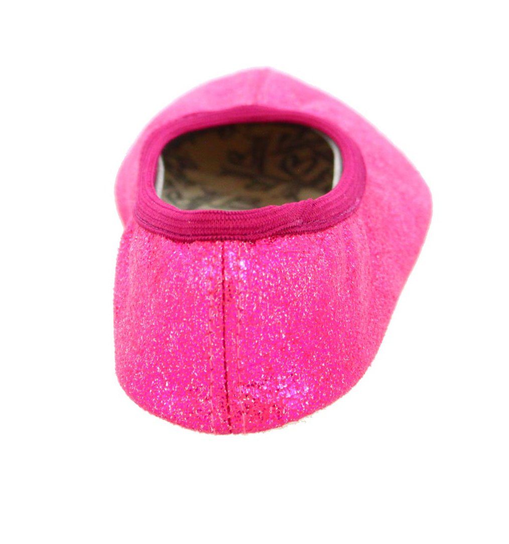 Beck Schläppchen Basic Glitzer Gymnastikschuh (bis Gr. 42 erhältlich, für Sport und Zuhause) mit rutschfester Gummi-Laufsohle