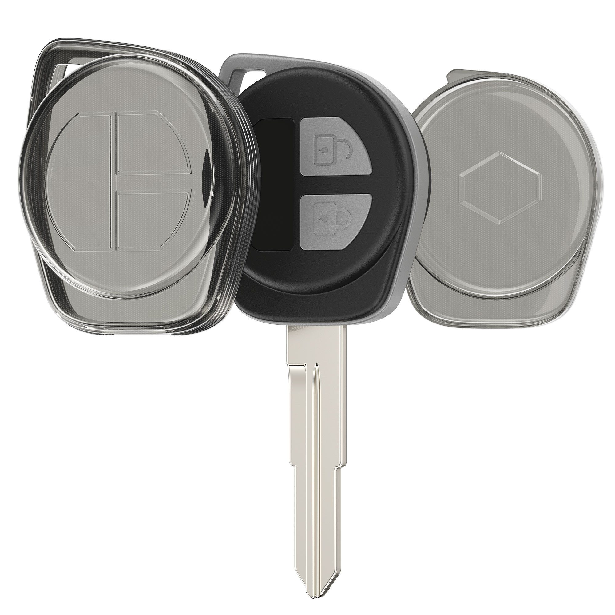 Schlüsseltasche Hülle für Suzuki 2-Tasten SmartKey Autoschlüssel Keyless Go