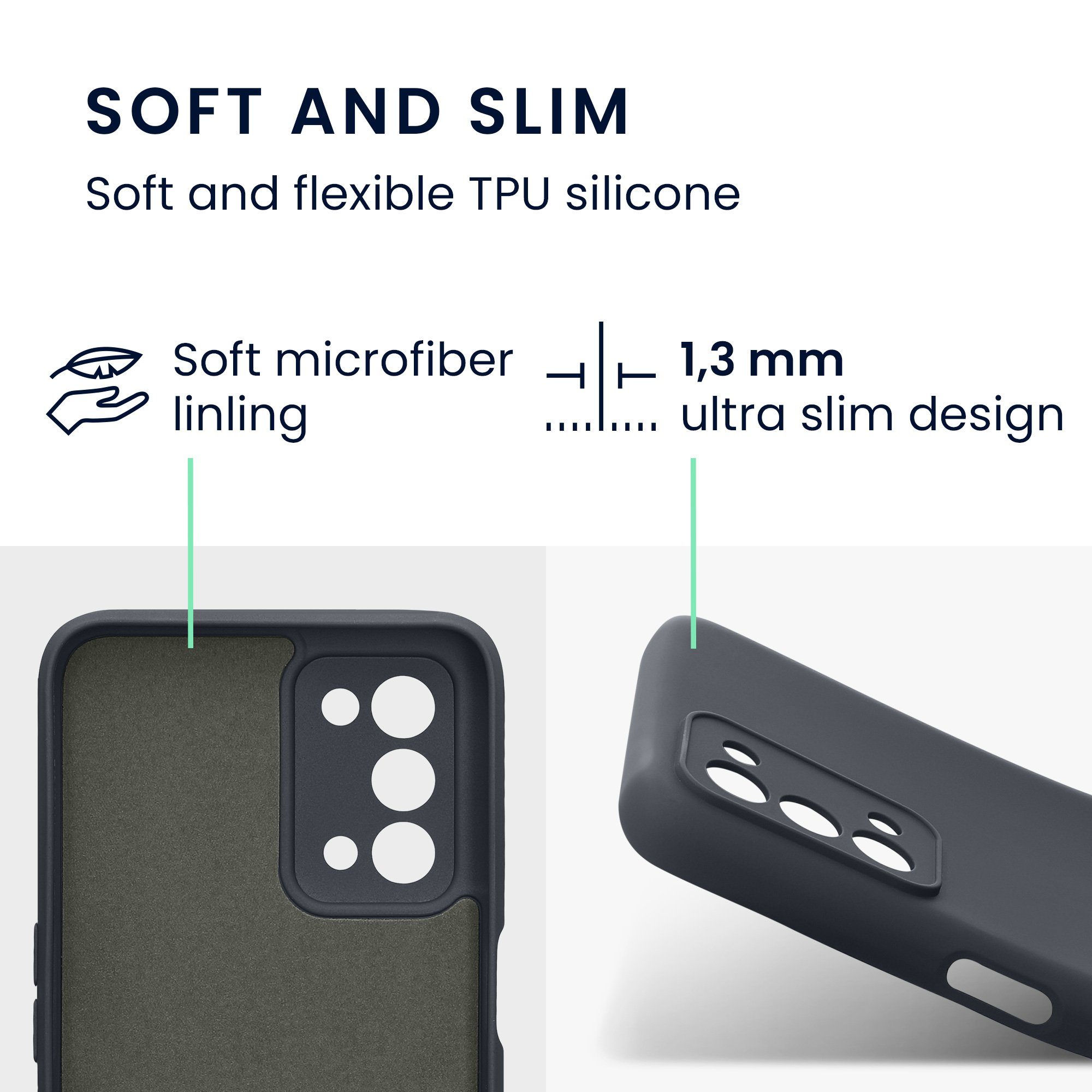 kwmobile Handyhülle Slim Case für Oppo A74 (5G) / A54 (5G), Hülle Silikon Handy - Handyhülle gummiert