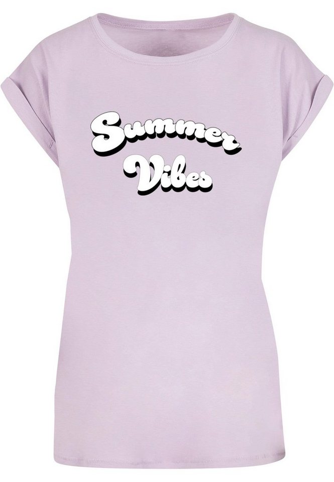 Shoulder Damen T-Shirt Ladies Vibes (1-tlg) Merchcode Summer Extended Tee