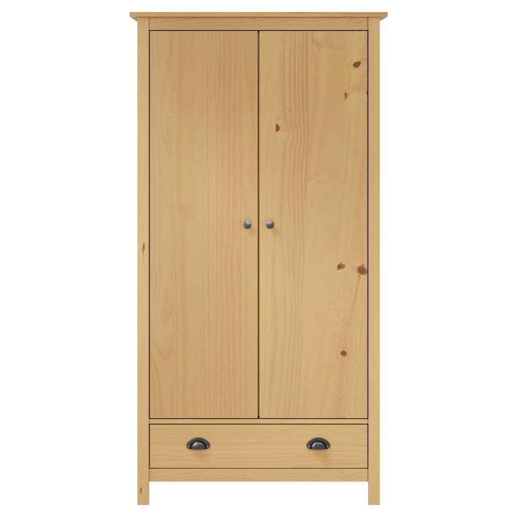 Türen aus DOTMALL Drehtürenschrank Kleiderschrank 89x50x170cm Honigbraun mit 2 Kiefer Massivholz