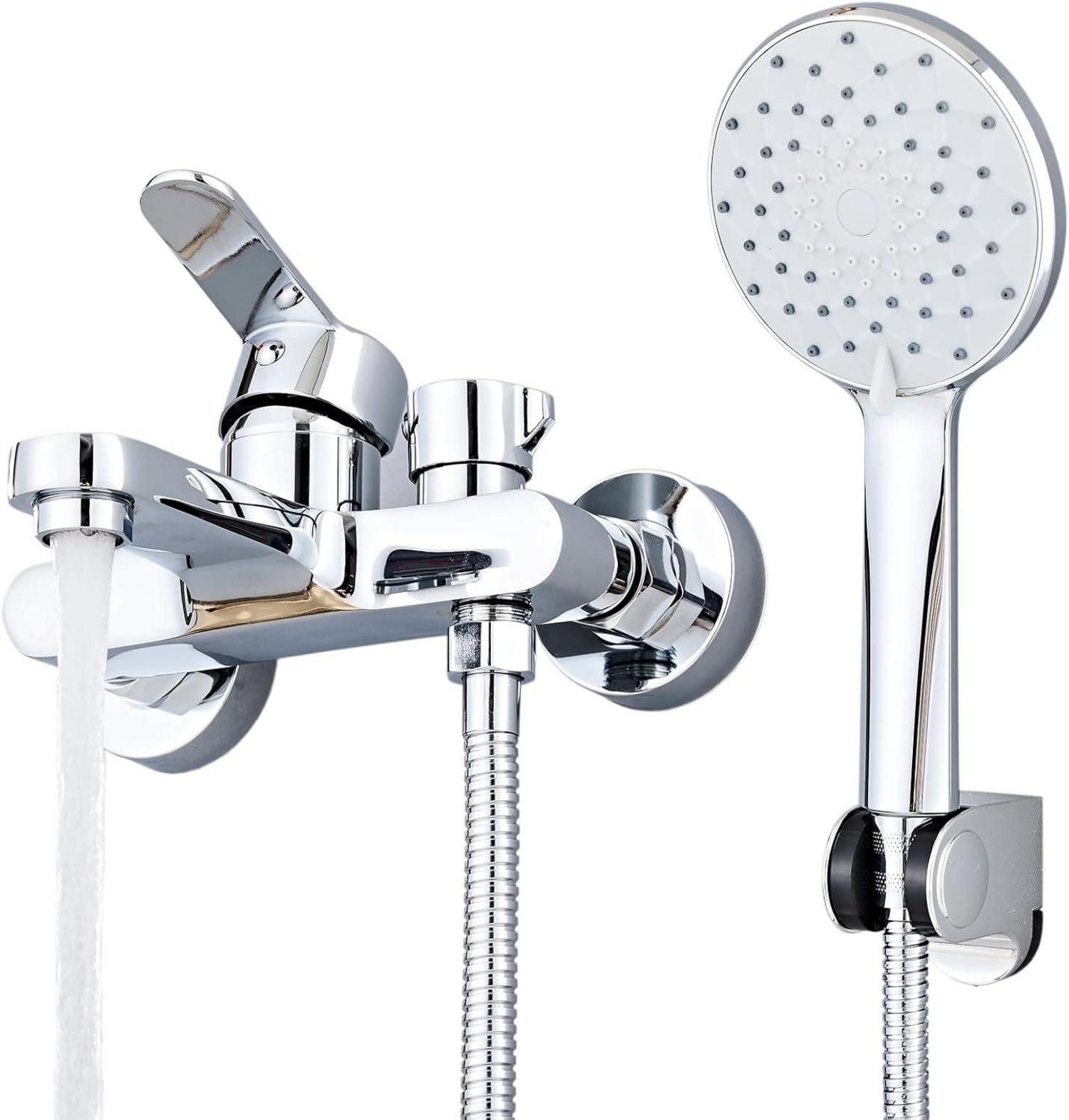 LuxusKollektion Wannenarmatur Badewannenarmatur Wandmontage 150mm Handbraus günstig online kaufen