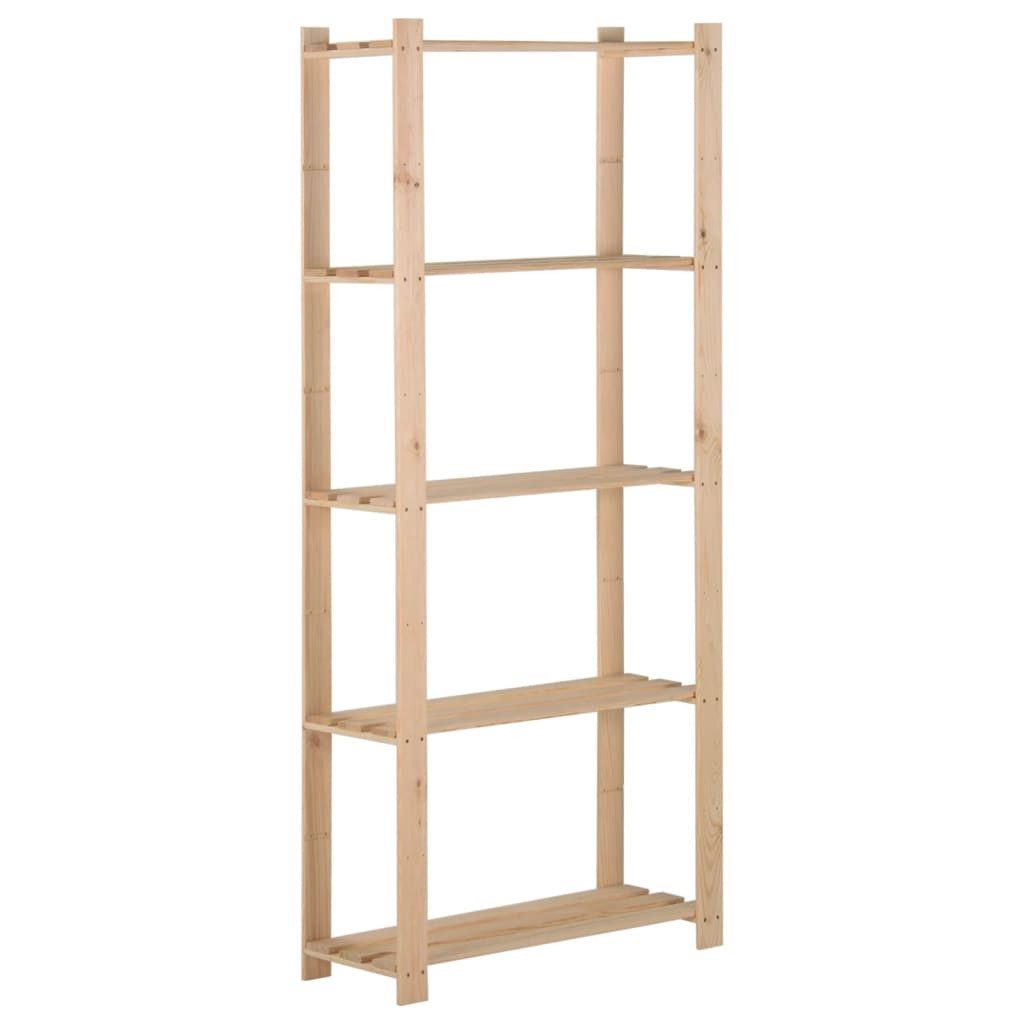 vidaXL Mehrzweckregal 80 x 285 x 170 cm Lagerregal mit 5 Böden 80x28,5x170 cm Massivholz Kie