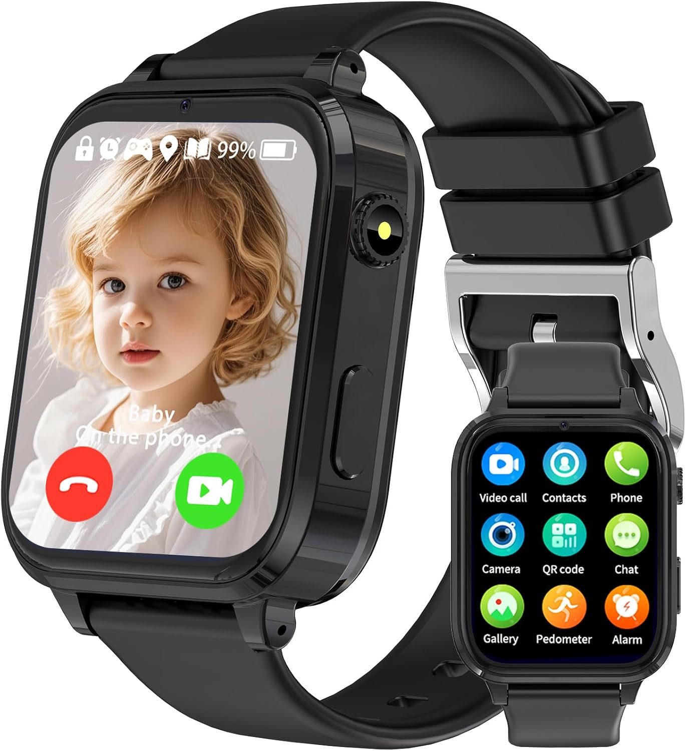 clleylise Smartwatch (2,5 cm, sim-karte), 4G Kinder Smartwatch