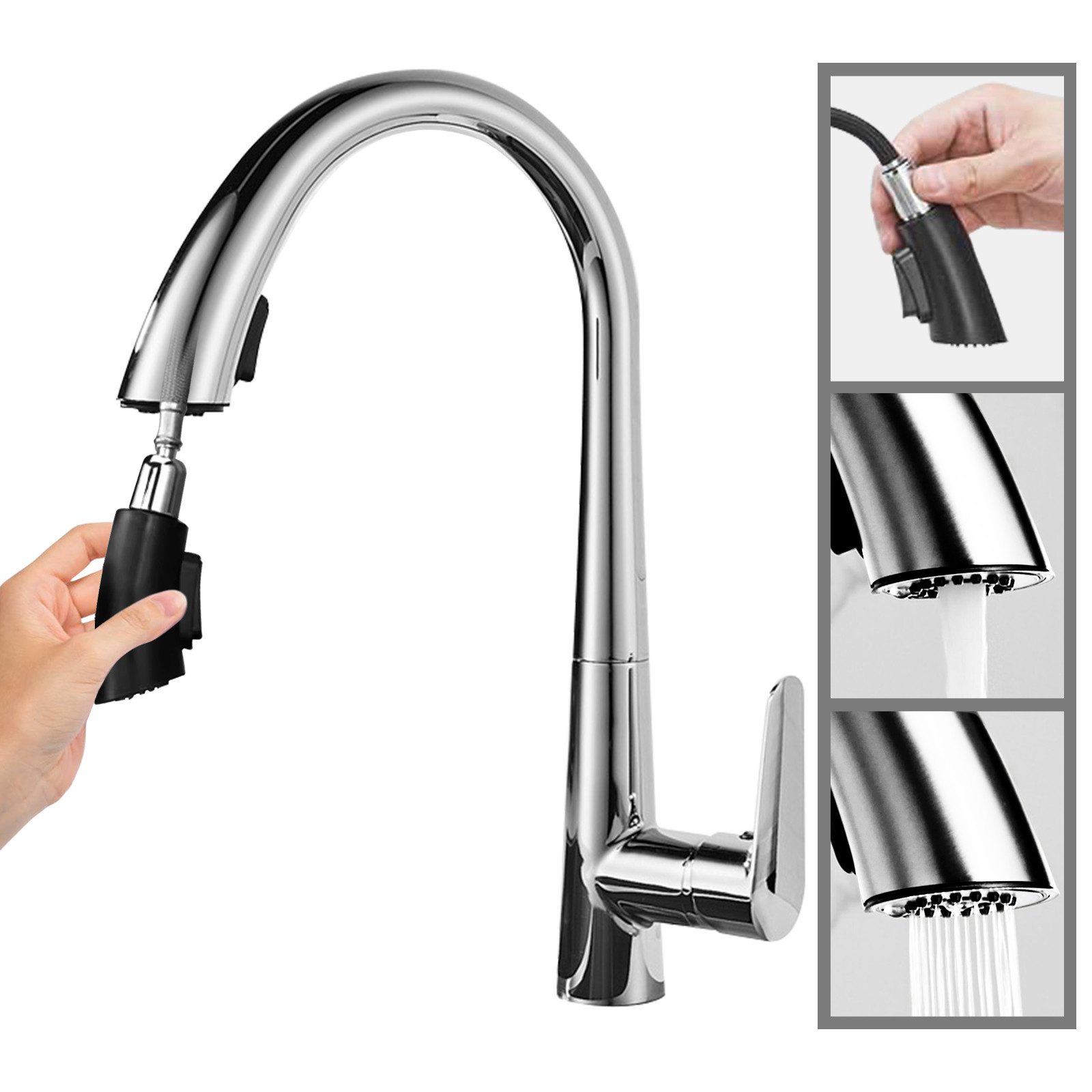 SEHAUSEU Küchenarmatur Wasserhahn Küche Bad Spültischarmatur günstig online kaufen
