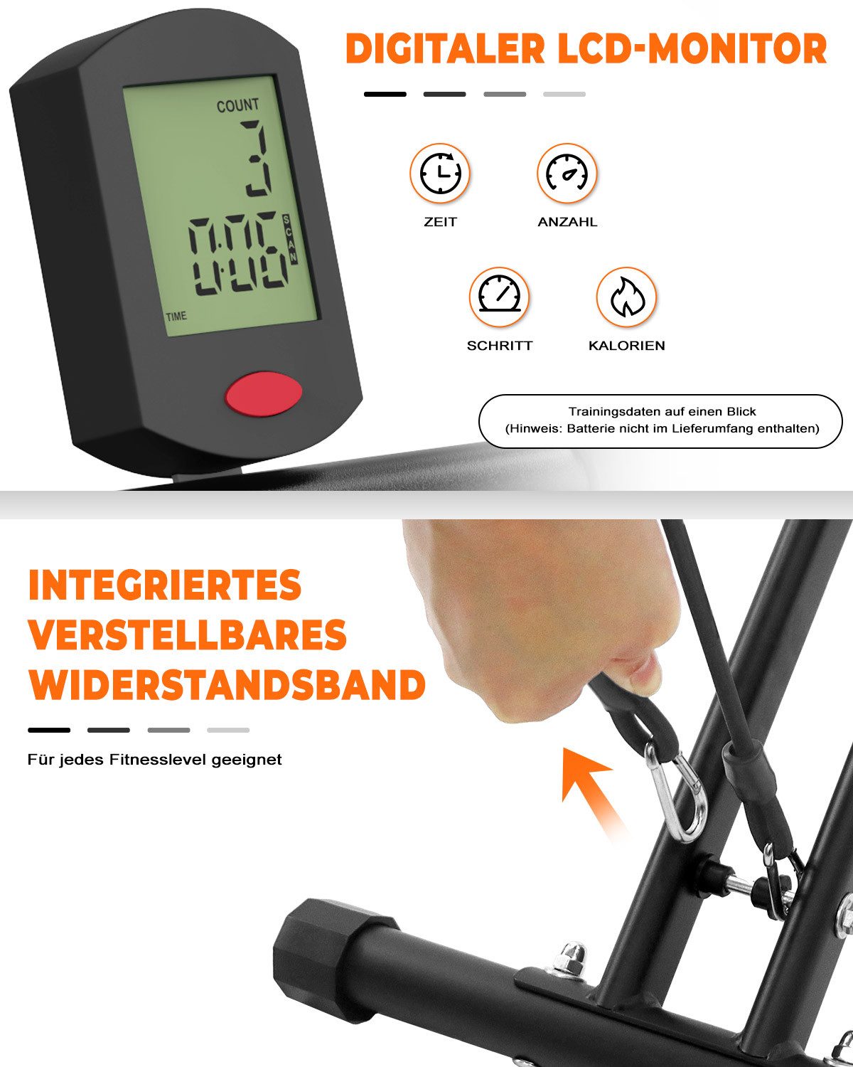 Gywowken Bauchtrainer Bauchmuskeltrainer Faltbar - Heimtrainer AB Trainer Ganzkörper (Trainingsgerät klappbar - Belastbar bis zu 150kg), Trainiert: Rücken, Gesäß, Bauchmuskeln, Beine und Arme