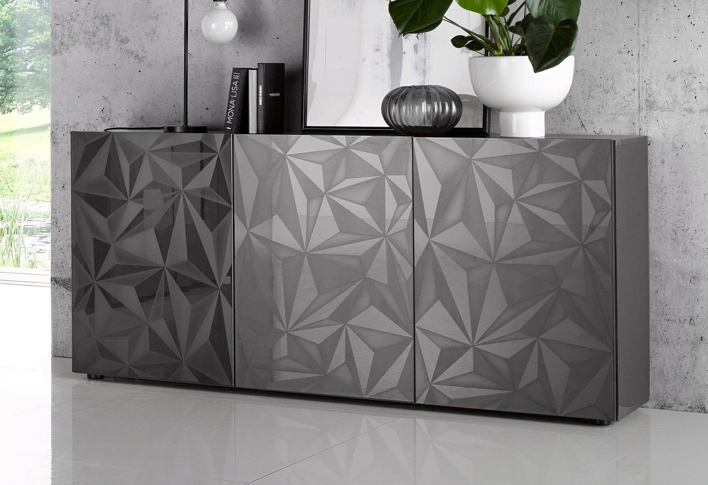 INOSIGN Sideboard Prisma Breite 181, Kommode 3 Türen, Anrichte, Front mit e günstig online kaufen