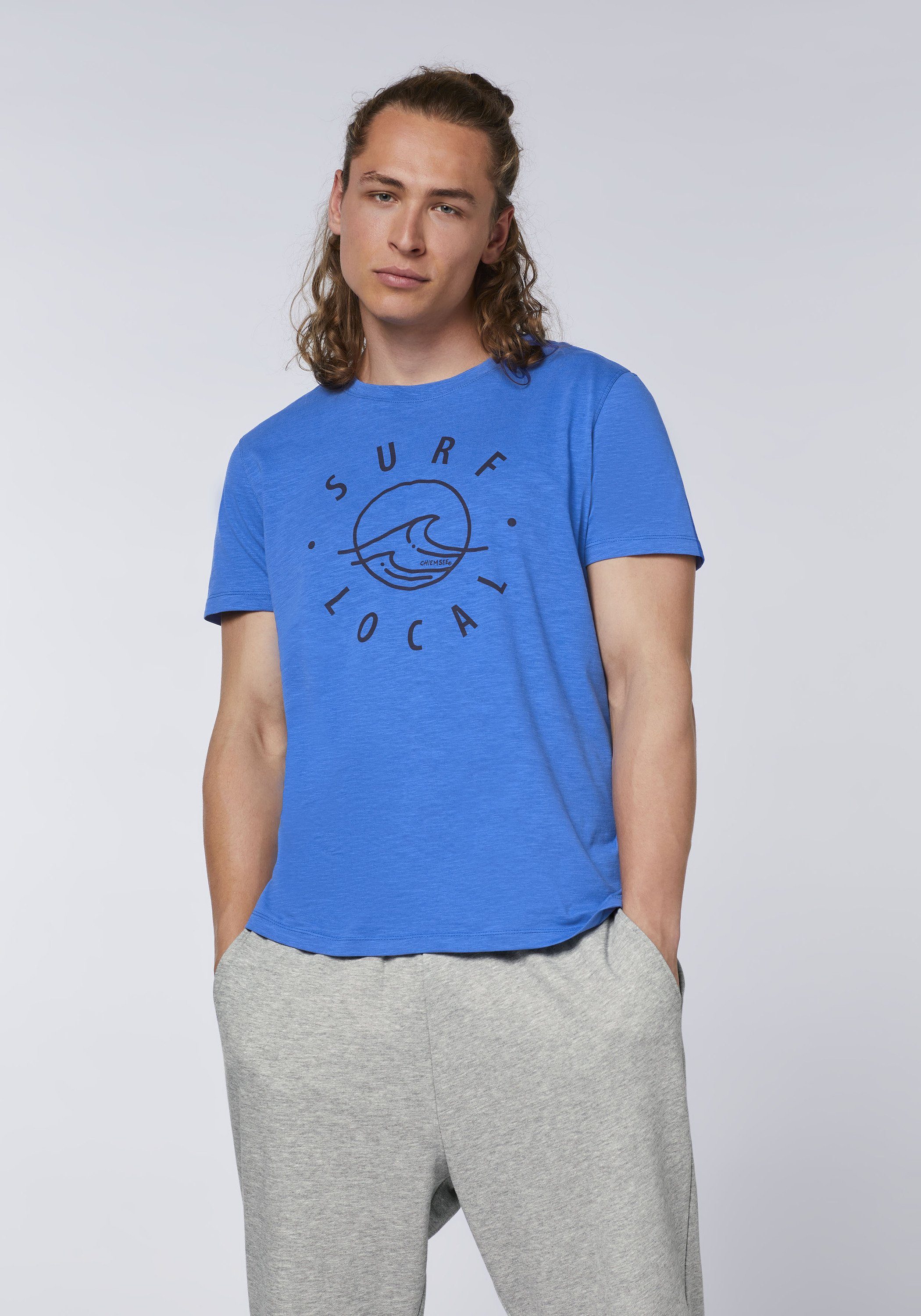1 Print-Shirt 19-4053 Allover-Textur mit Turkish Sea Chiemsee T-Shirt