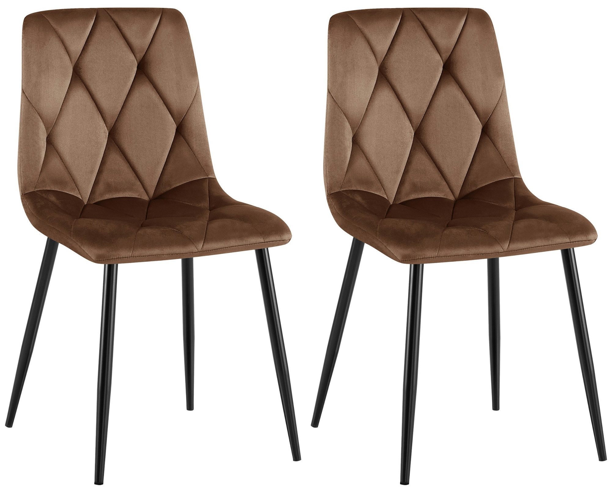 CLP Esszimmerstuhl Clairton (2er Set, 2 St), mit Stoff- oder Samtbezug, Met günstig online kaufen