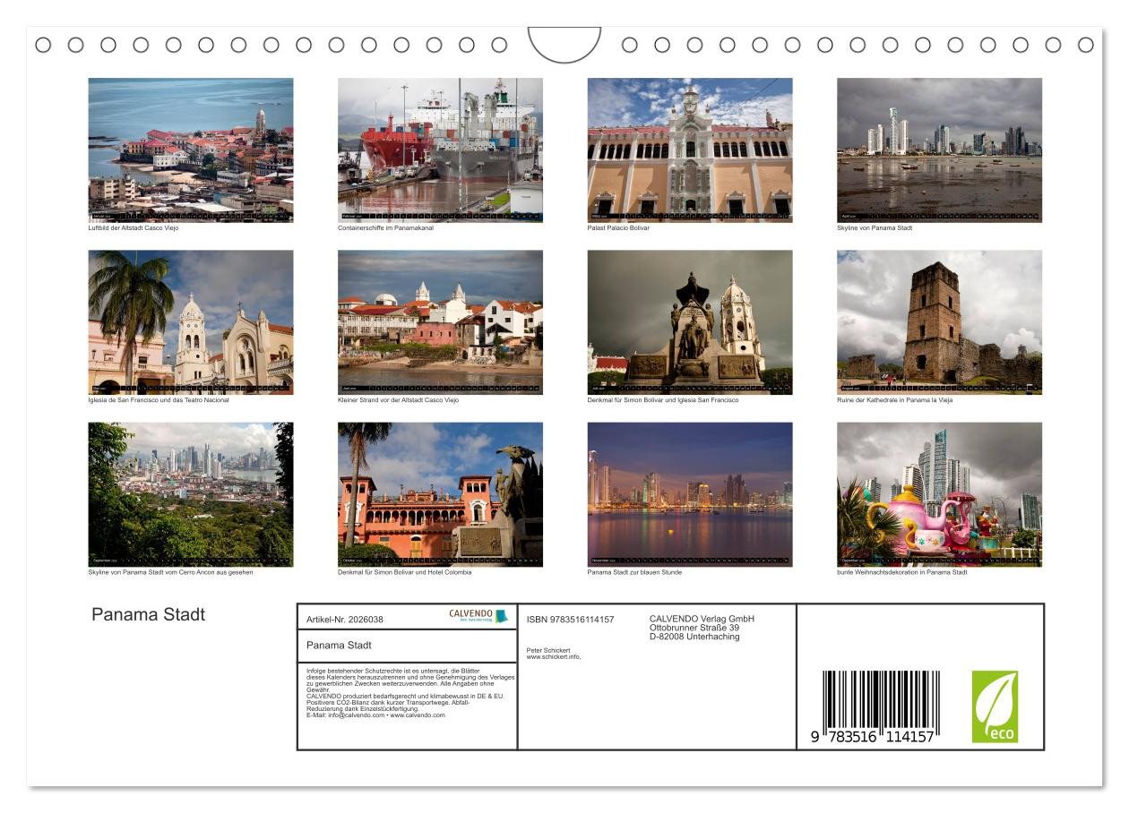 Thumbnail - CALVENDO Wandkalender Panama Stadt (Wandkalender 2026 DIN A4 quer), CALVENDO Monatskalender