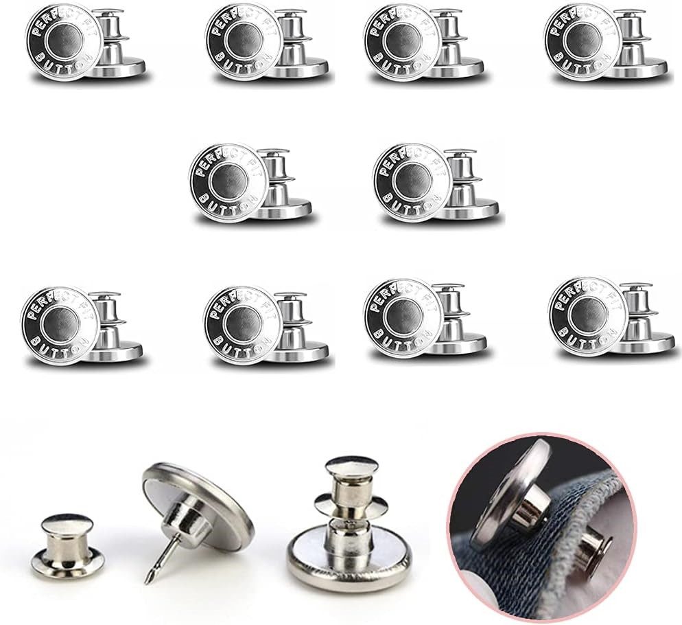 Heyork Jeansknopf 10er Jeansknöpfe 17mm Hosenknöpfe Verstellbare zur Reparatur von Jeans