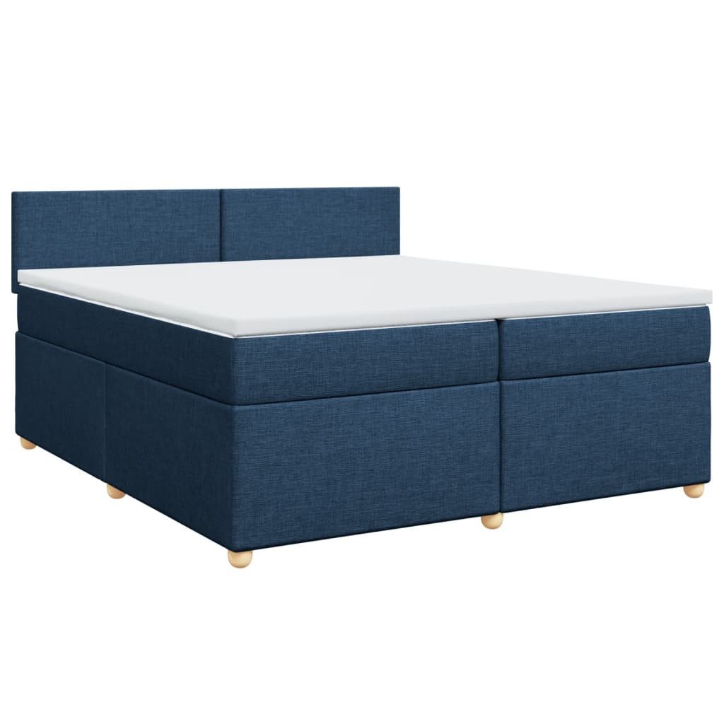Bett Boxspringbett mit Matratze Blau 200x200 cm Stoff