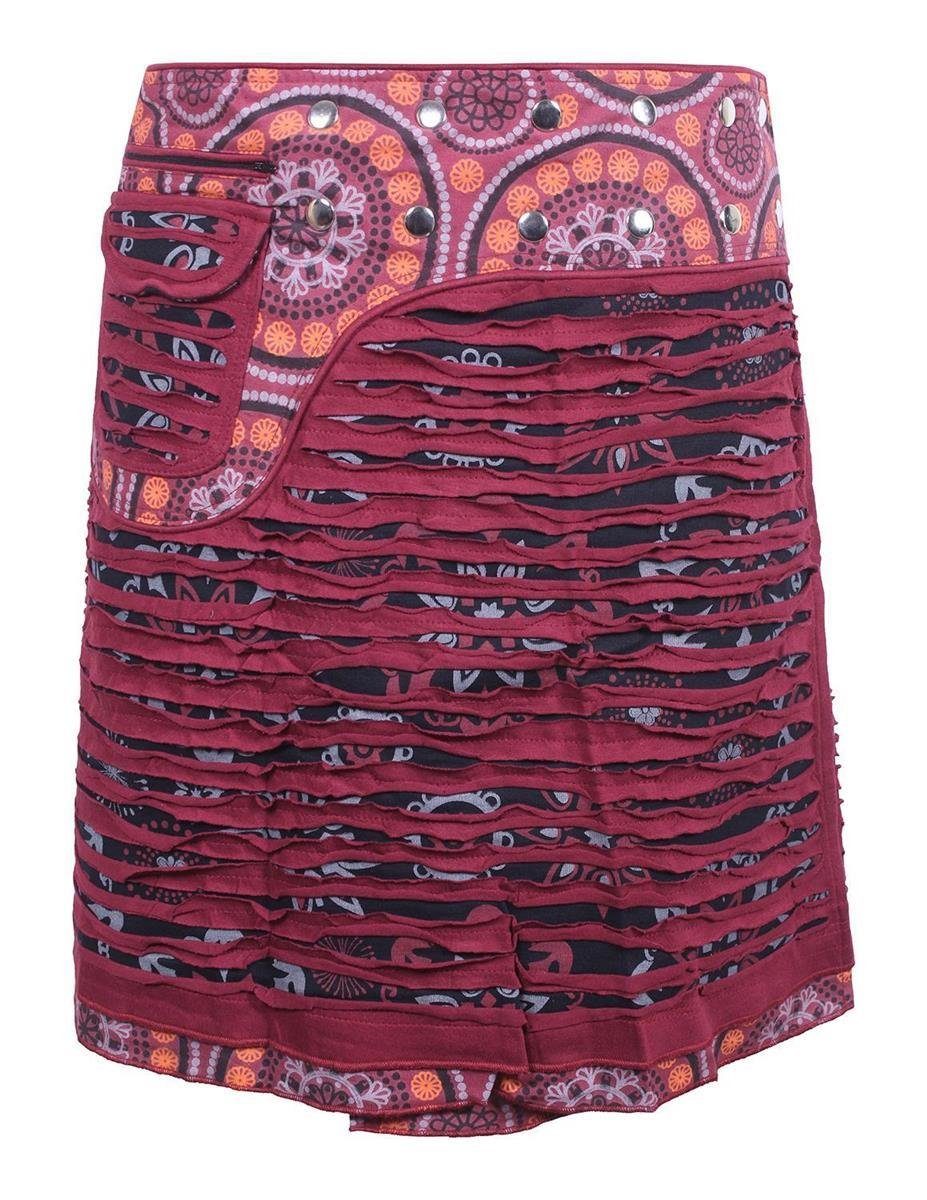 Vishes Wickelrock Rock Druckknöpfe Cutwork Blumen Mandala Sidebag Goa, Elfen, Hippie, Ethno Style