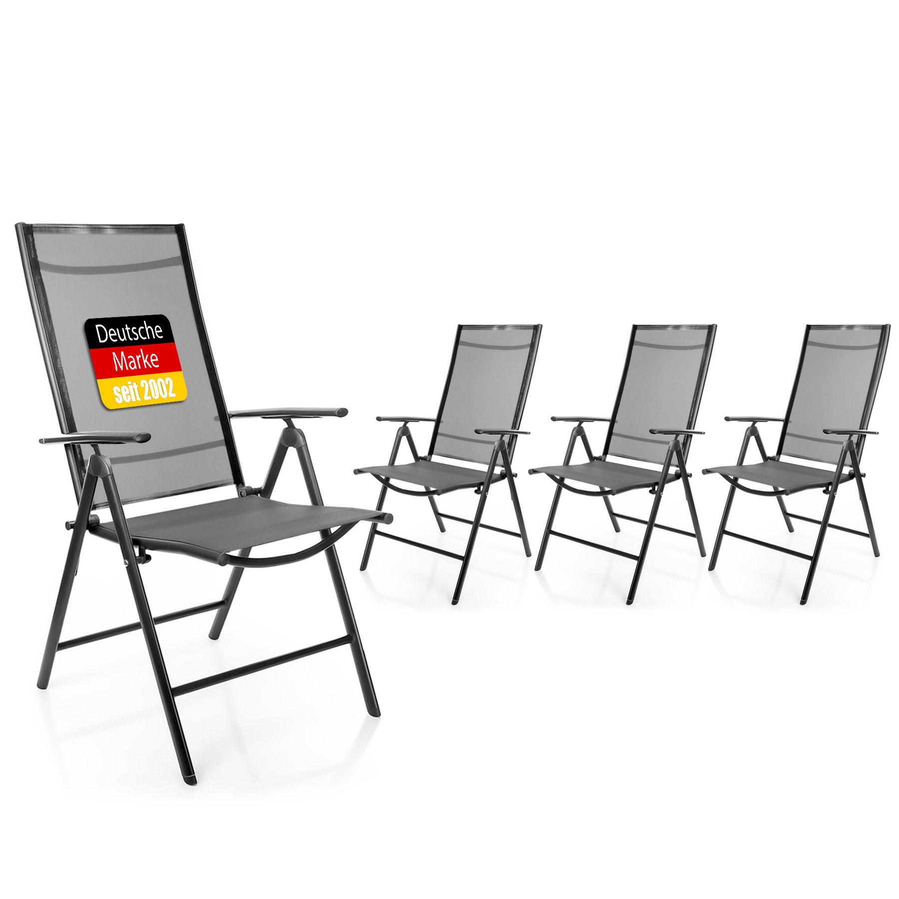 BigDean Gartenstuhl 4 Stück Balkonstühle dunkelgrau günstig online kaufen