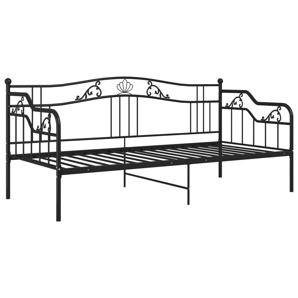vidaXL Bett Schlafsofa Bettgestell Schwarz Metall günstig online kaufen