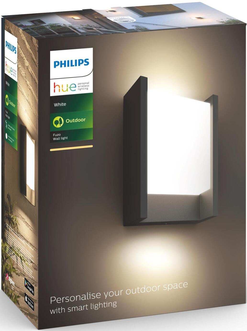 fest LED LED Dimmfunktion, Philips Fuzo, Hue Warmweiß Wandleuchte integriert,