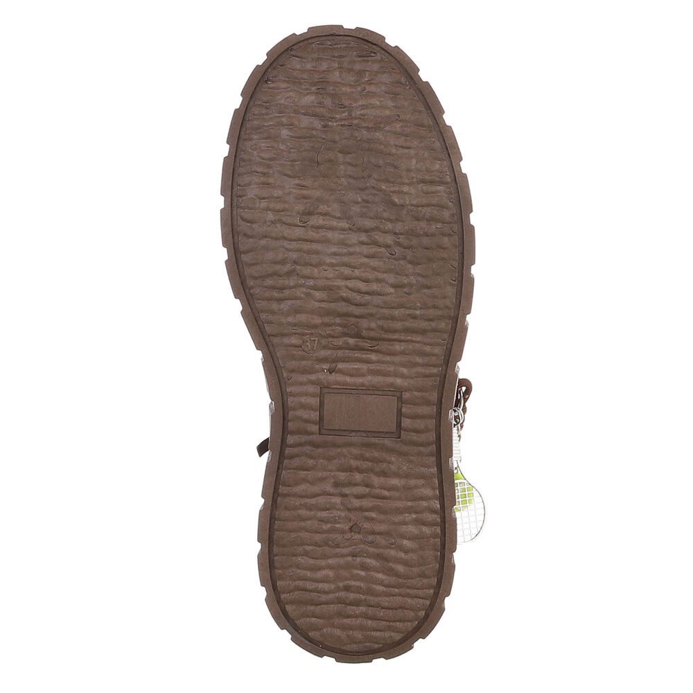 Ital-Design Damen Schnürboot mit Plattformsohle und Zieranhänger Sneakerboots (92078657) Keilabsatz/Wedge Sneakers High in Braun
