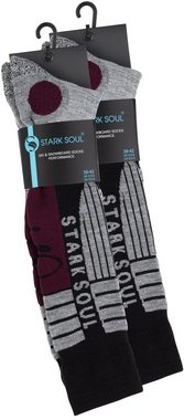 Stark Soul® Skisocken Ski & Snowboard Socken mit Spezialpolsterung, 2 Paar, Funktionssocken 2er-Pack, weiche Polsterungen an den Belastungszonen, Dehnungszonen am Knöchel und Spann, Weiche Zehennaht