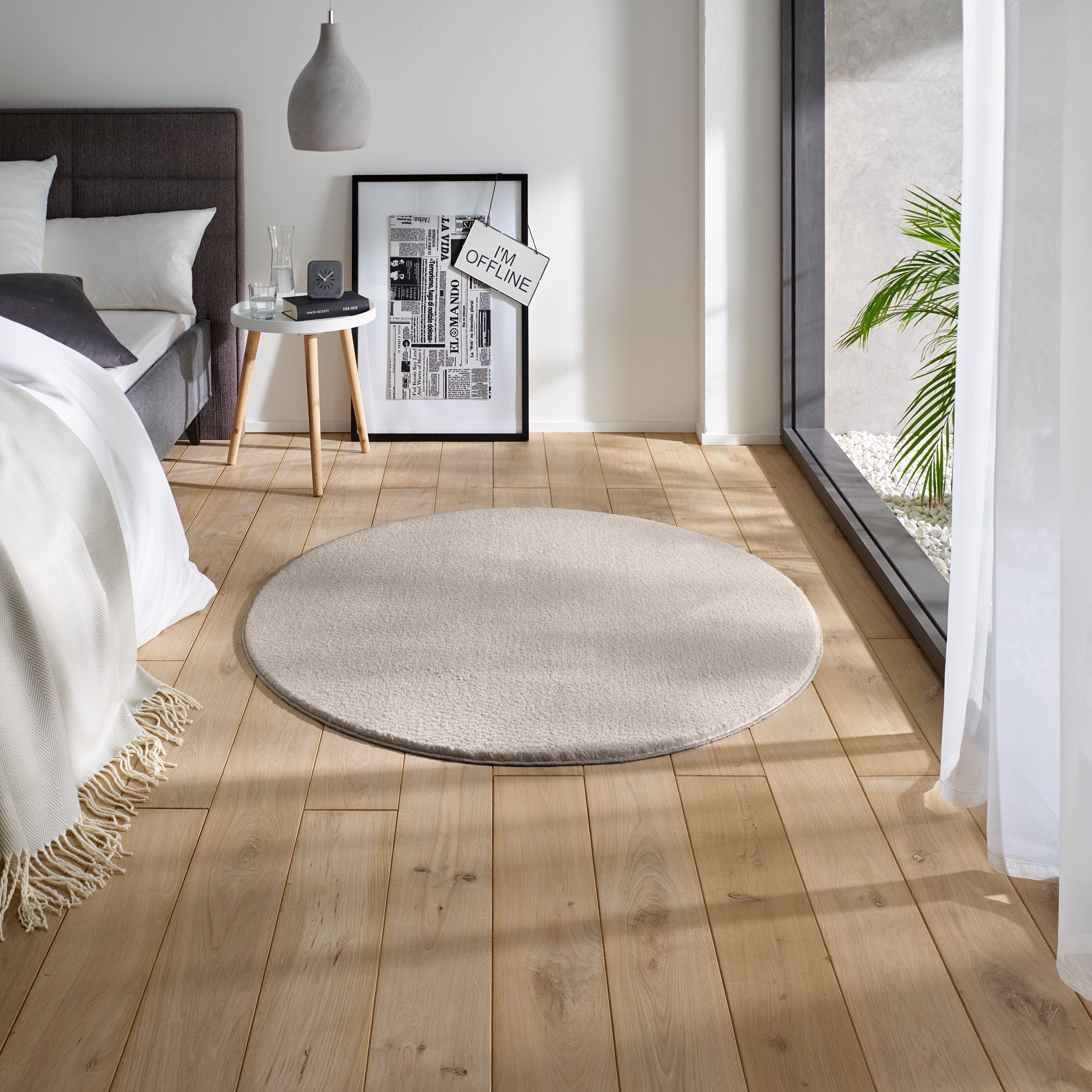 TaCa Home Teppich Waschbarer Kurzflor-Teppich, rund, günstig online kaufen