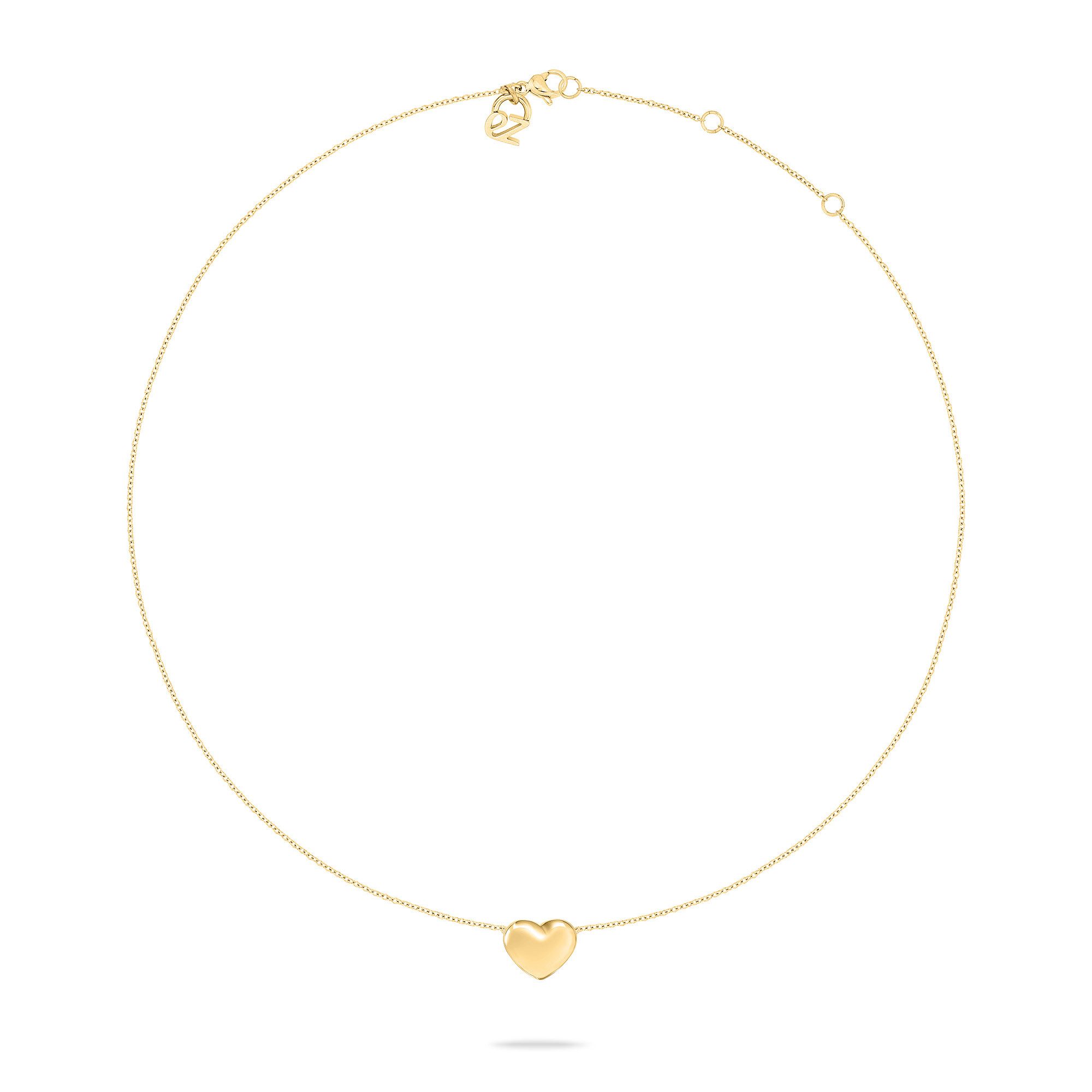 Echtzeit Kette mit Anhänger Schmuck Geschenk Edelstahl Halskette Puffy Heart Herz