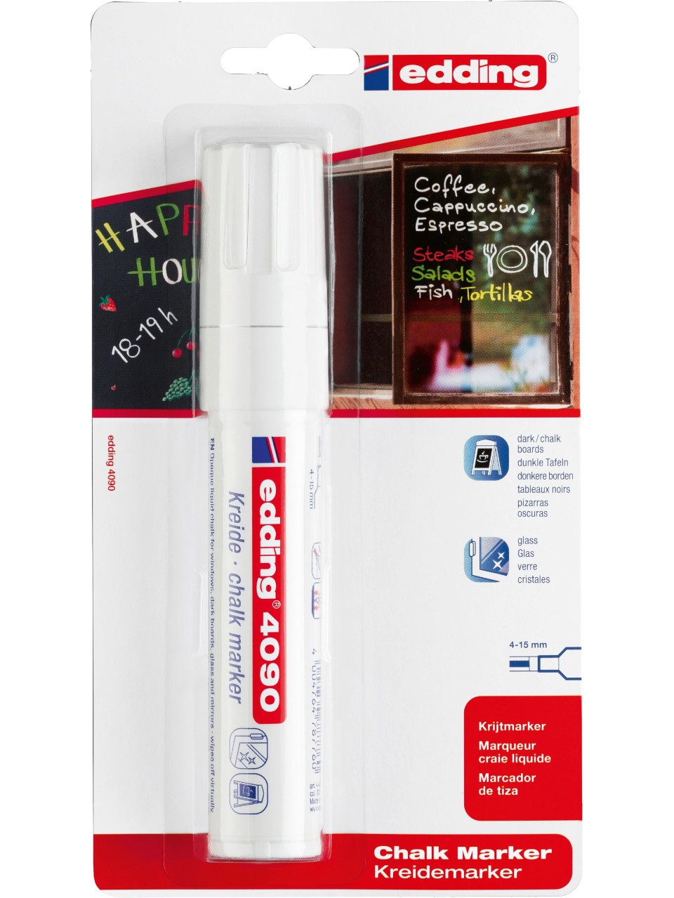 edding Kreidemarker Edding 4090 Kreidemarker weiß