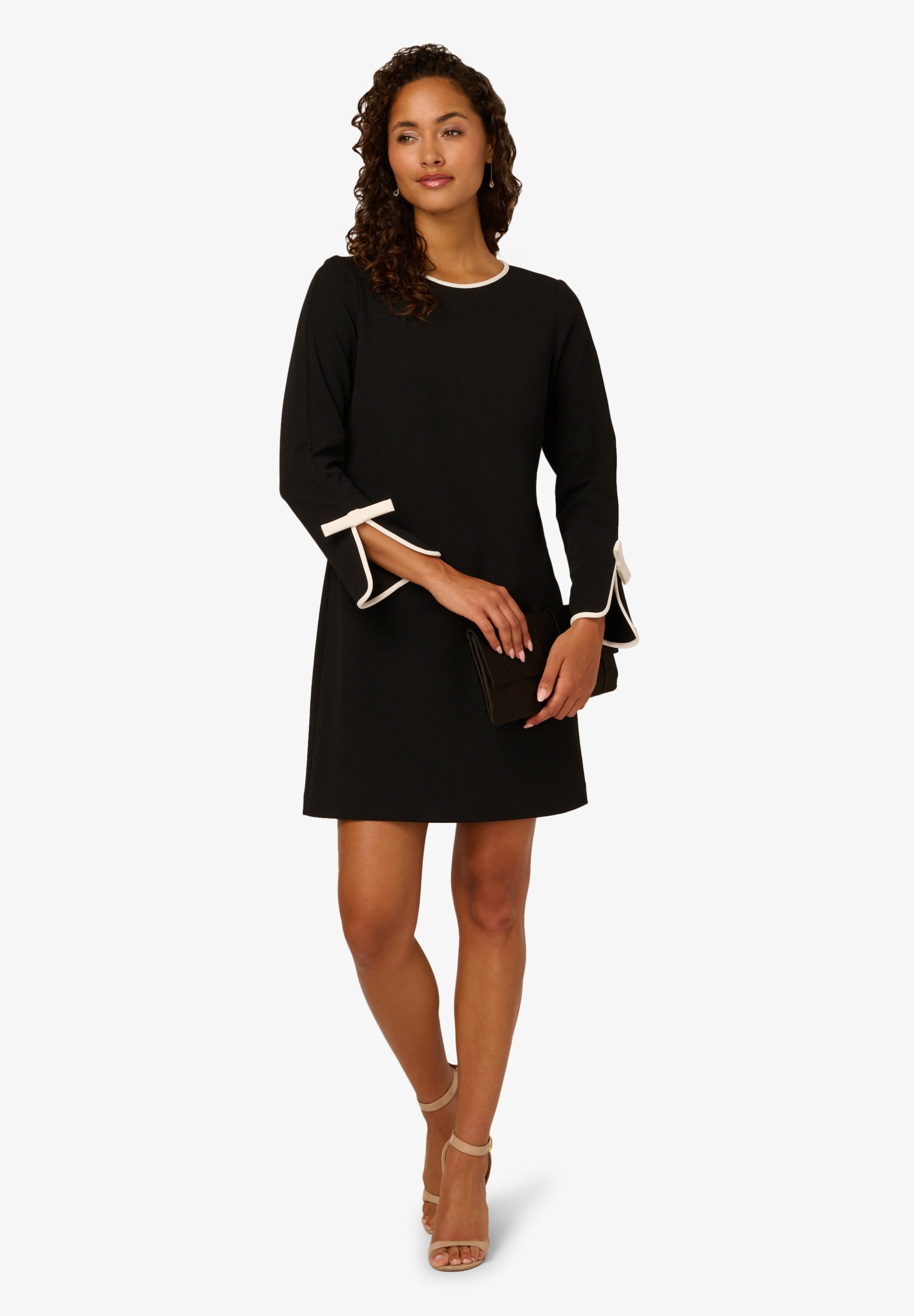 Adrianna Papell Etuikleid Long Sleeve Crepe Short Dress Elegant, zeitlos, stilvoll