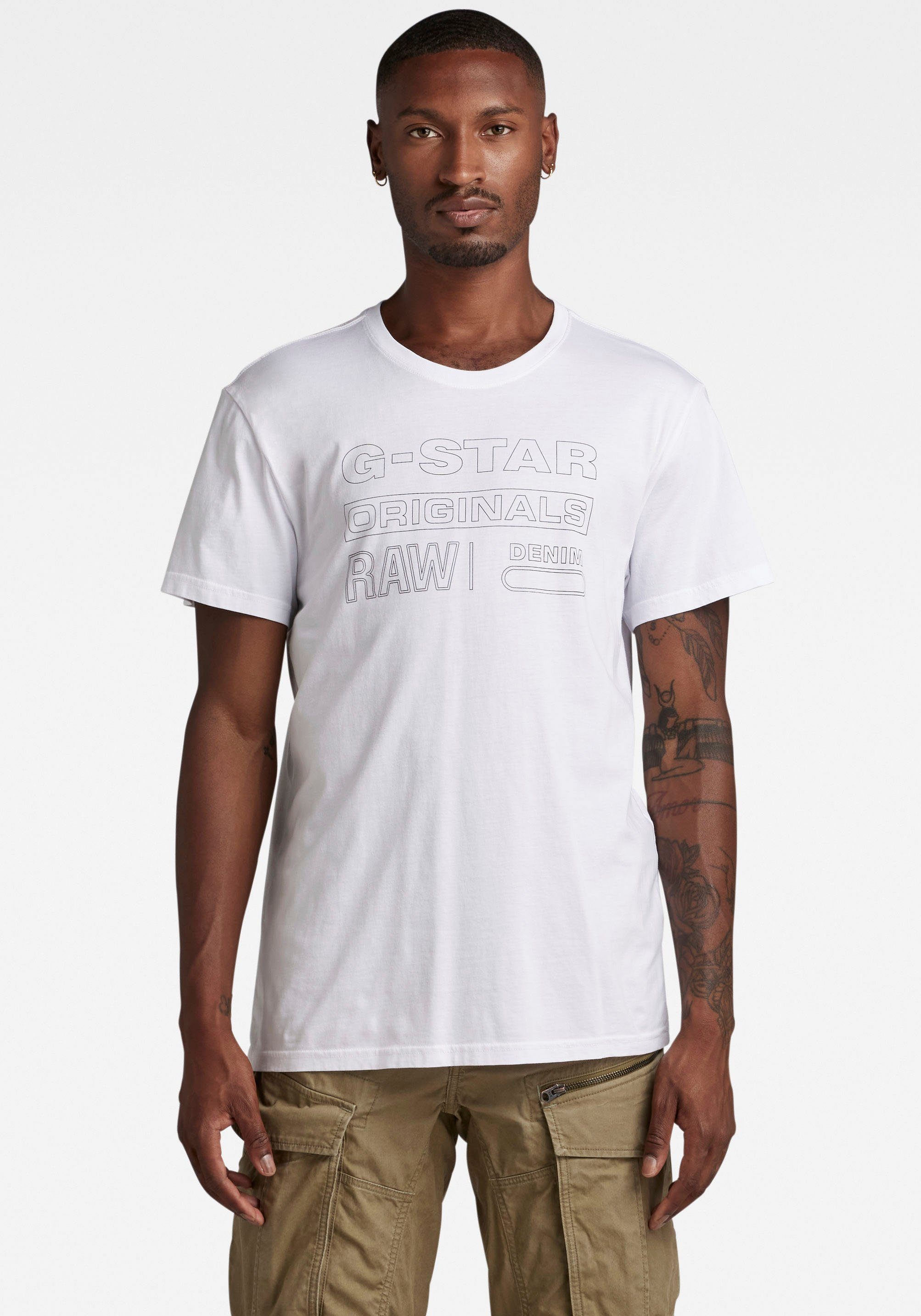 G-Star RAW T-Shirt Originals mit Logodruck White