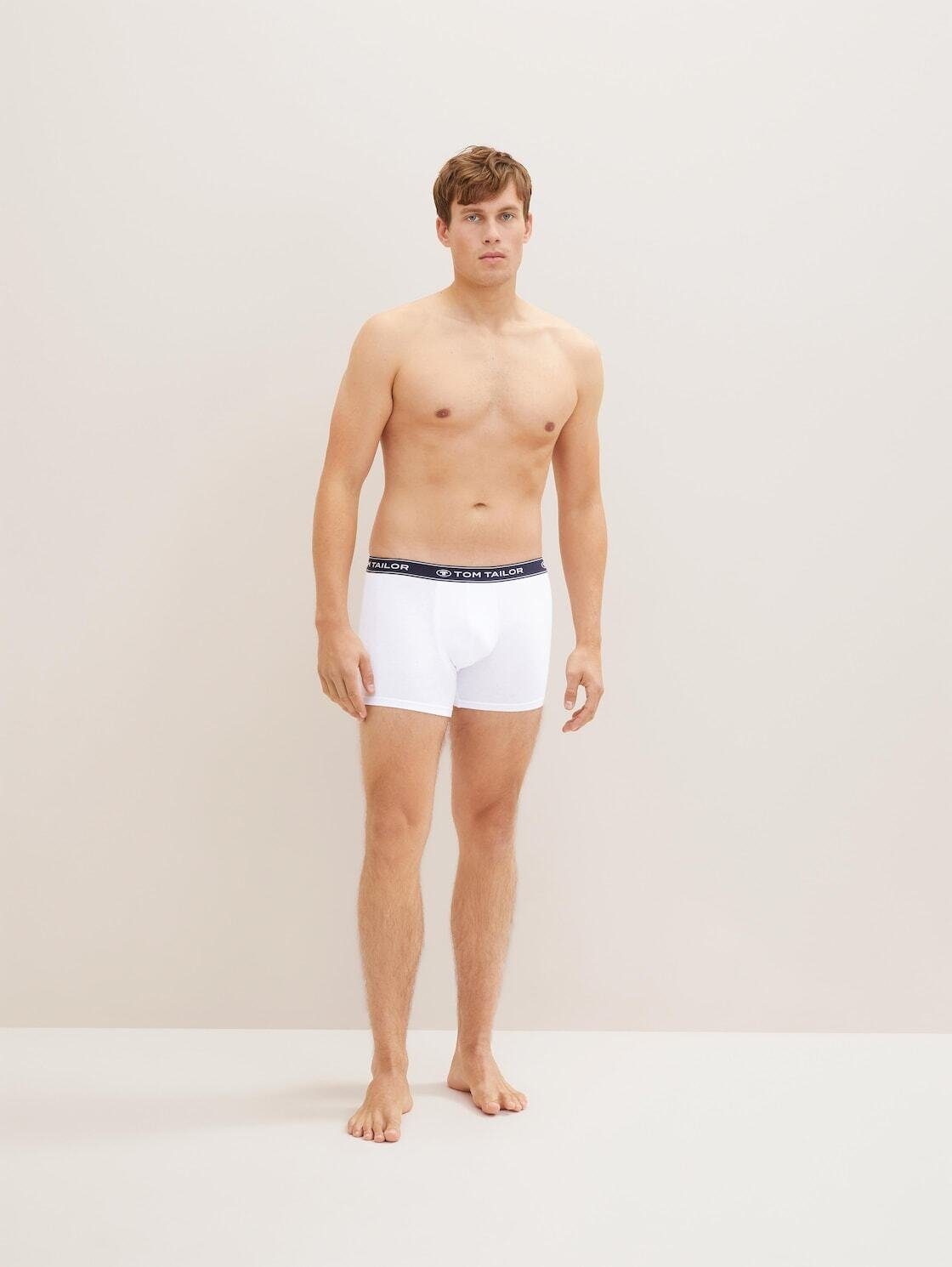 Boxershorts TAILOR navy-melange-white Pants mit Long im TOM (im Webbund Dreierpack) Dreierpack