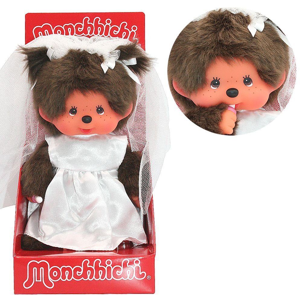 Monchhichi Plüschfigur Braut Mädchen 20 cm Monchhichi Puppe im Hochzeits-Kl günstig online kaufen