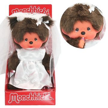 Monchhichi Plüschfigur Braut Mädchen 20 cm Monchhichi Puppe im Hochzeits-Kleid & Schleier