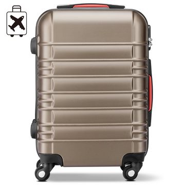 *KOFFER-BARON* Handgepäck-Trolley Hartschalenkoffer Premium Kabinnenkoffer Handgepäck ABS, Olivegrün
