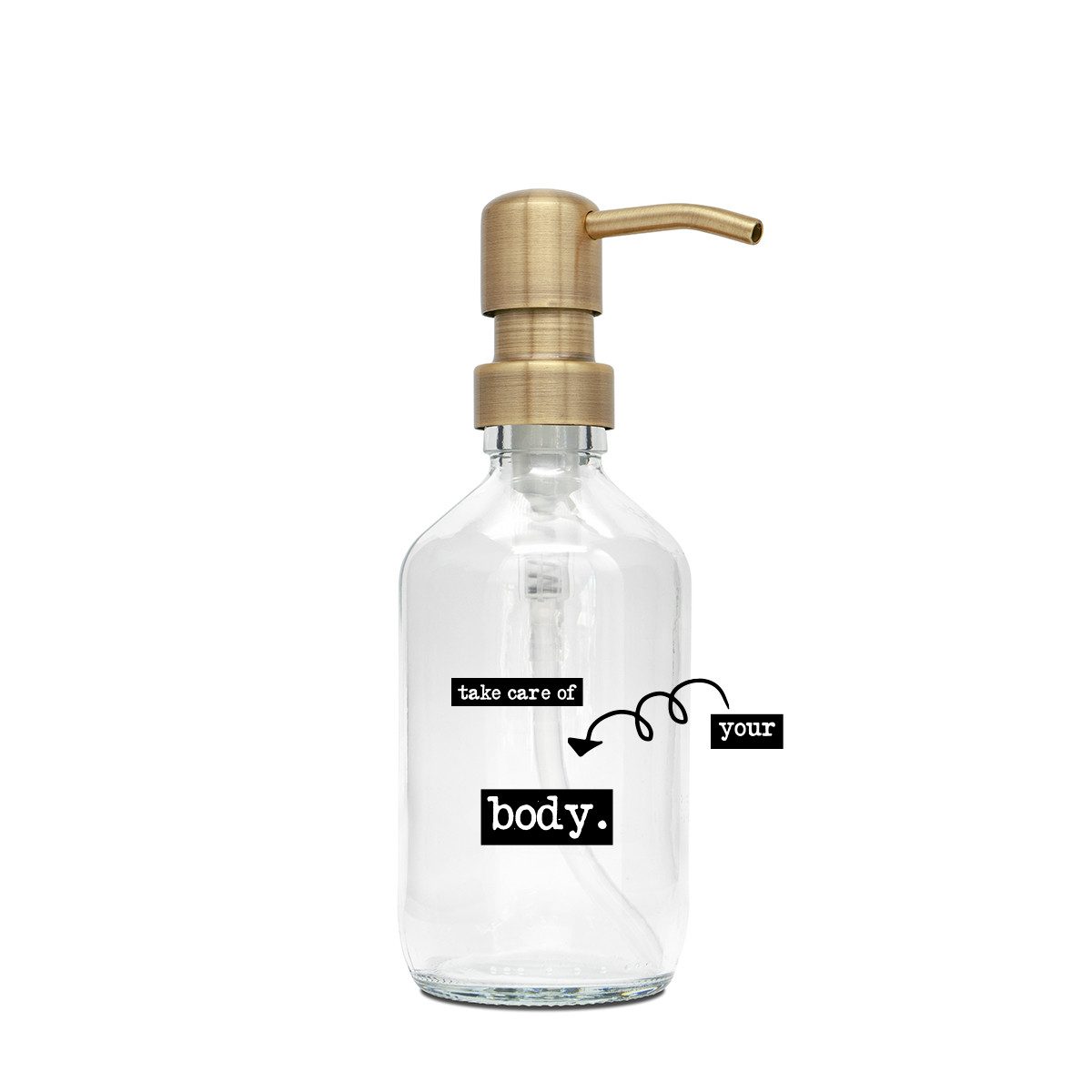 a good smile Seifenspender DIY Glas klar gold 250ml