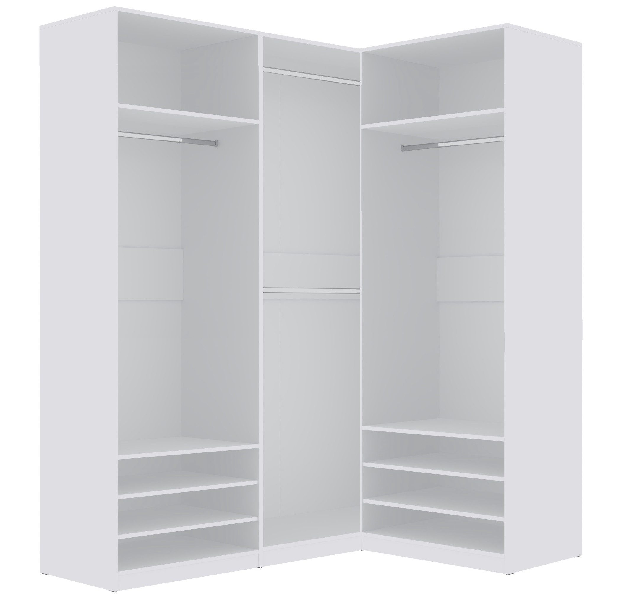Marmex Möbel Kleiderschrank TRES SET O/B großer Ankleidezimmerschrank Modulschrank 180 / 31 x 206 (3-St) Kleiderschrank, 4 Kleiderstangen, viel Stauraum