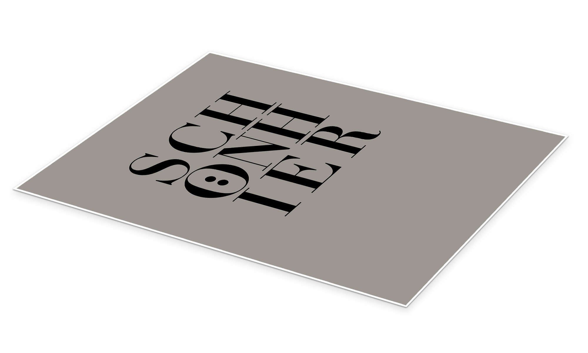 Posterlounge Wandbild Schön Hier I, Typobox, erhältlich als Poster, Leinwandbild, Wandsticker oder Acrylglasbild