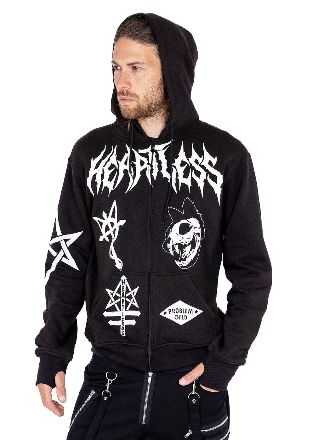 Heartless Kapuzensweatshirt Don't Follow Hood Skelett günstig online kaufen