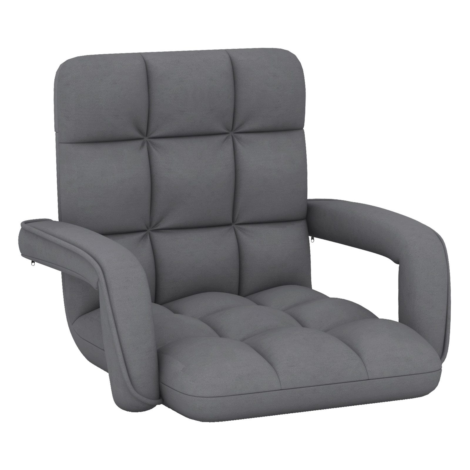 KOMFOTTEU Relaxsessel, Bodensofa mit Armlehnen & 6-Fach Verstellbarer Rückenlehne