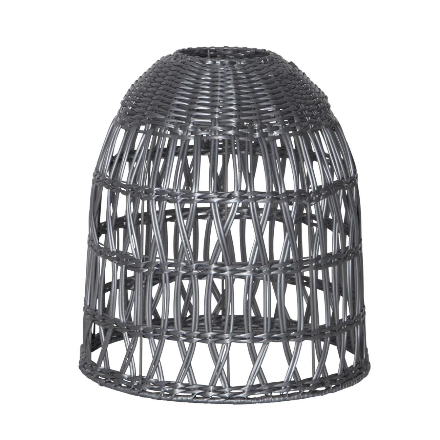 MARELIDA Lampenschirm BELL Rattanstil outdoor ohne Fassung H: 33cm wetterfest für Terrasse