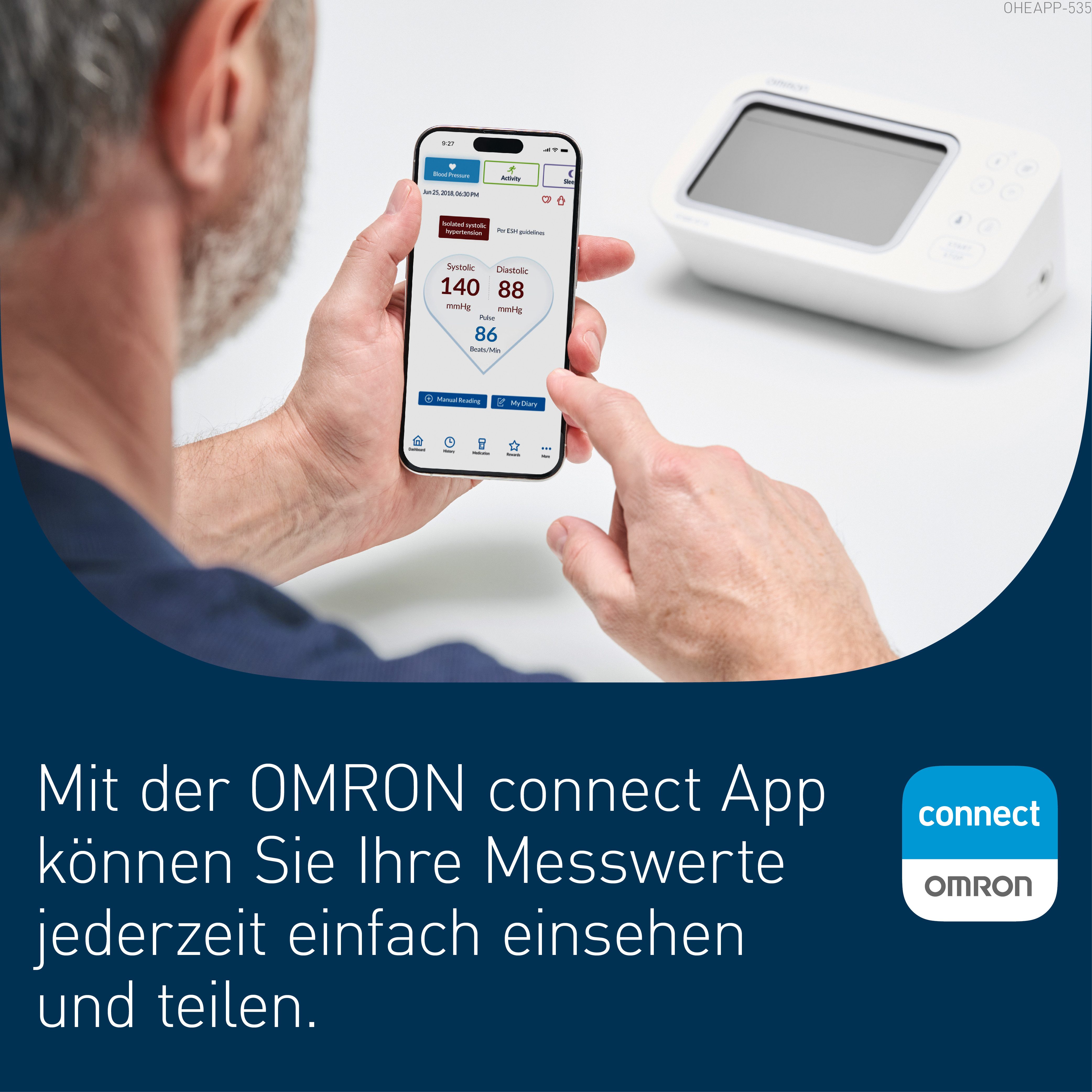 Omron Oberarm-Blutdruckmessgerät X7 Smart AFib, 2 Nutzer, mit AFib Screening bei jeder Messung und App, klinisch validiert, für Diabetiker und Schwangere, 22-42 – Bild 5 von 5