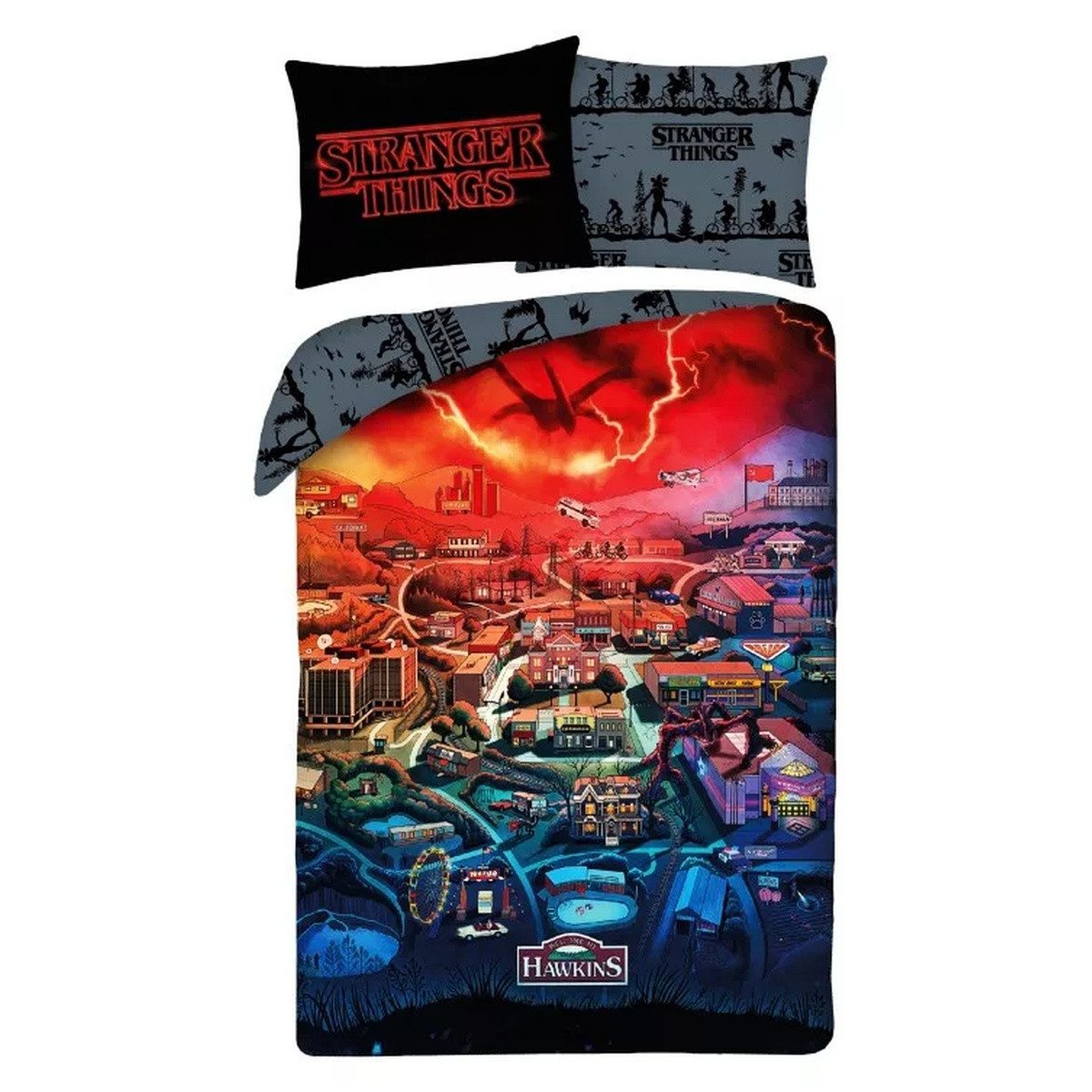 Stranger things Kinderbettwäsche Stranger Things Hawkins Bettwäsche 140×200cm, 70x90 cm Mikrofaser