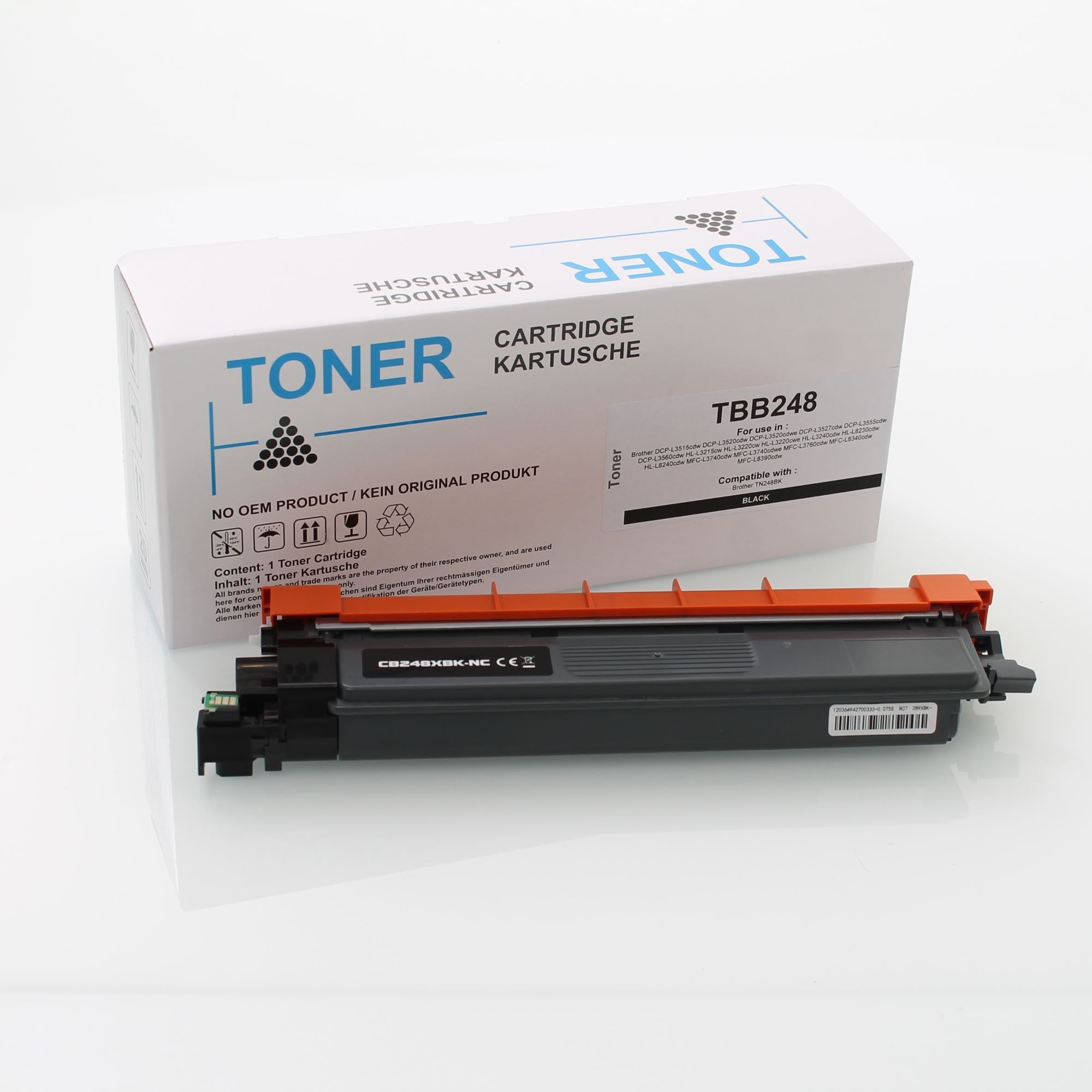 ABC Tonerkartusche, (Toner für Brother TN248BK Schwarz DCP-L3515cdw DCP-L3520cdw, Brother DCP-L3515cdw DCP-L3520cdw DCP-L3520cdwe DCP-L3527cdw DCP-L3555), cdw DCP-L3560cdw HL-L3215cw HL-L3220cw HL-L3220cwe HL-L3240cdw HL-L823