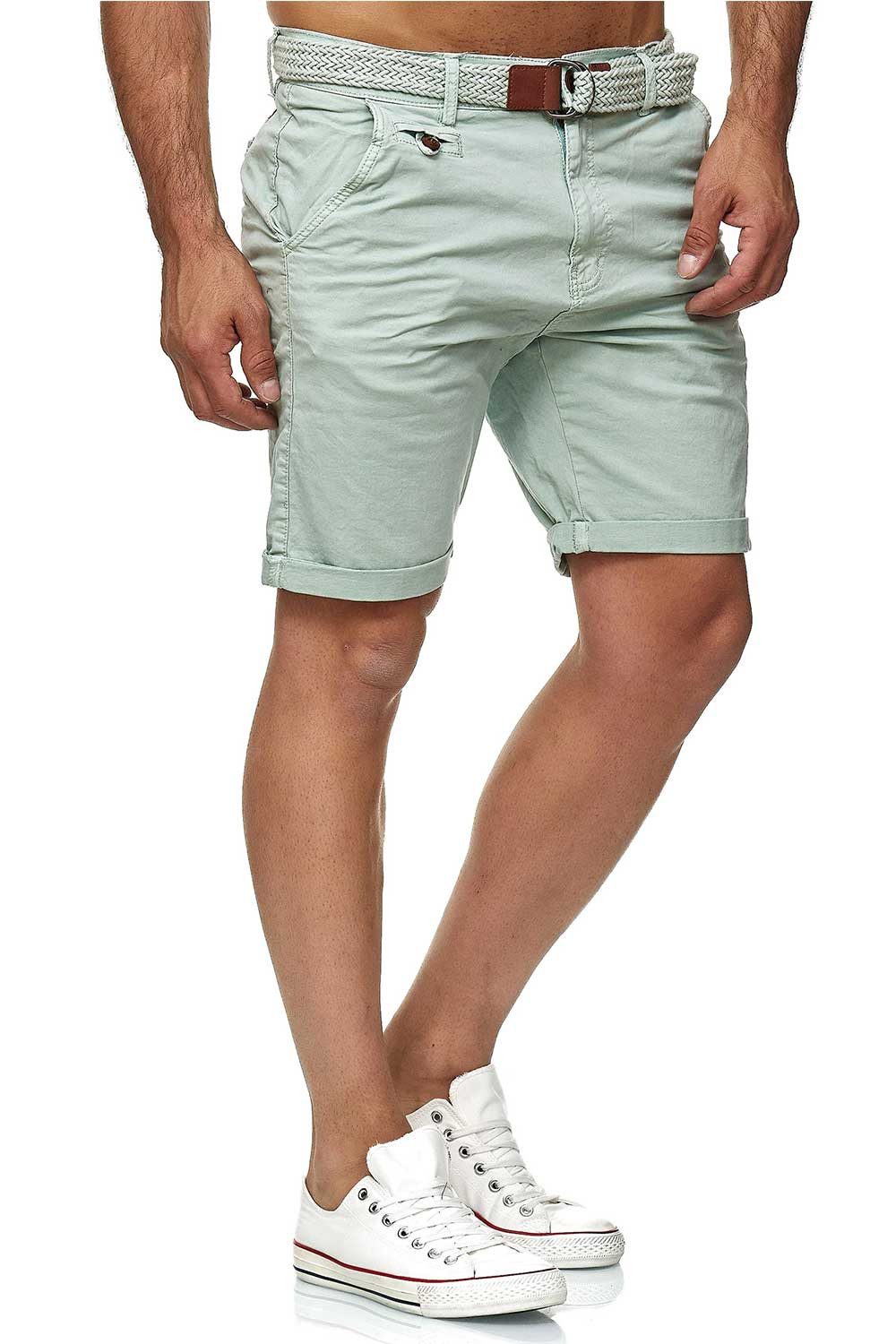INDICODE Shorts Herren kurze Hose mit Gürtel - Conor - Aus Baumwolle - Regular Fit Freizeithose - Sportlich eleganter Look - Bequemes Stretch Material – Bild 3 von 4