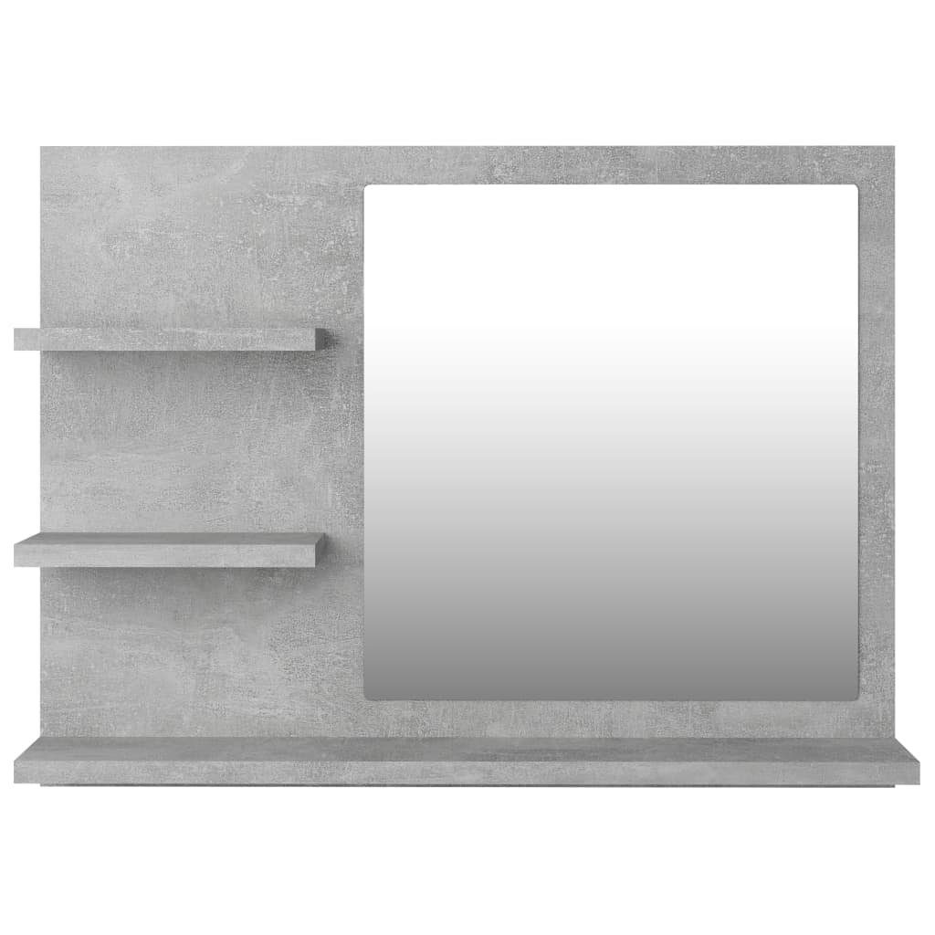 cm Holzwerkstoff 60x10,5x45 vidaXL Badspiegel Betongrau Badezimmerspiegelschrank (1-St)