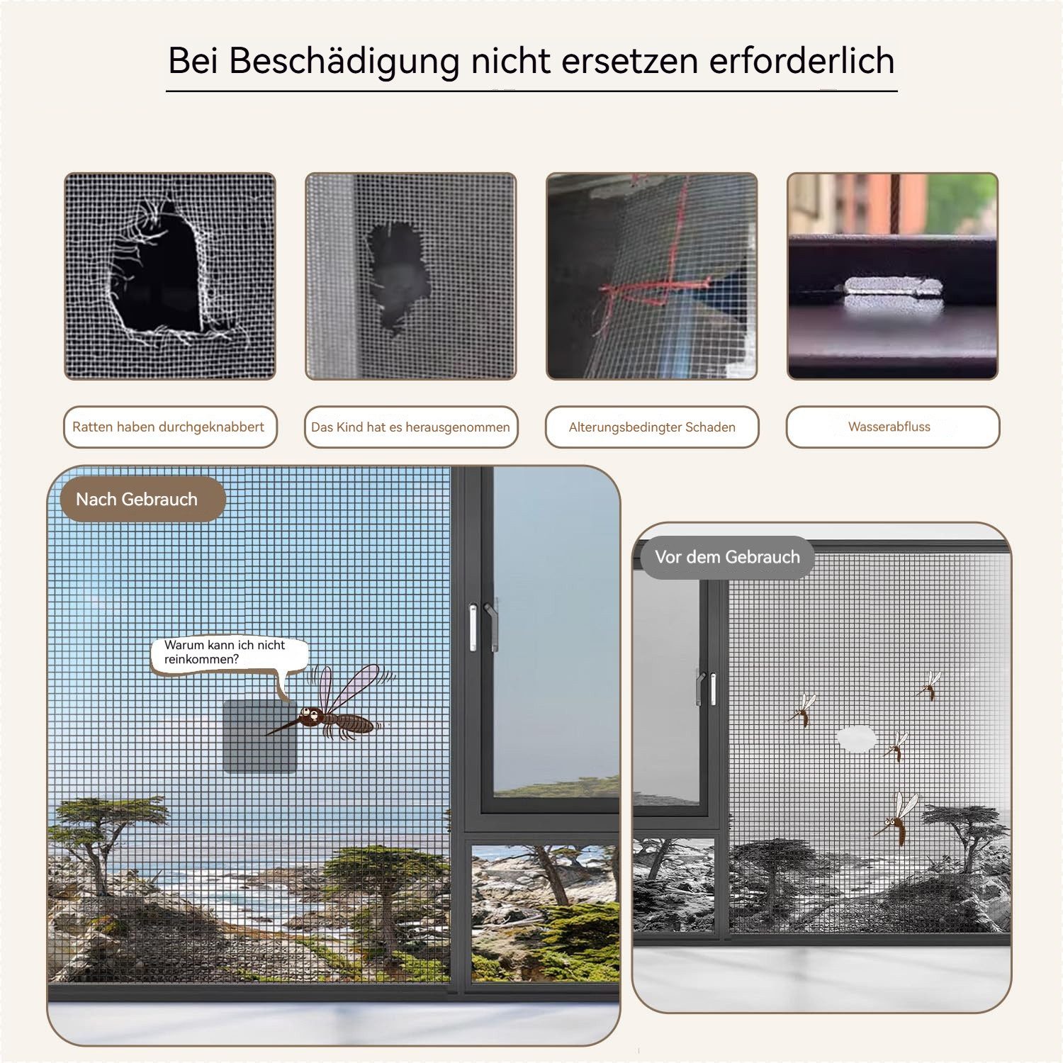 Ledander Insektenschutz-Fensterrahmen Fliegengitter Reparatur Set 16 Stück, 4 Größen Fensterbildschirm, (16-St), Fliegengitter Reparaturband für Fenster, selbst – Bild 5 von 5