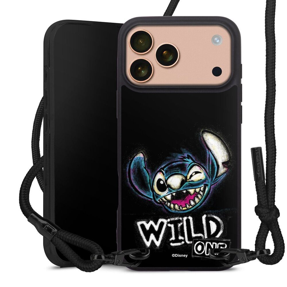 DeinDesign Handyhülle Lilo & Stitch Offizielles Lizenzprodukt Disney Wild One Stitch, Apple iPhone 17 Pro Max Premium Handykette Hülle mit Band