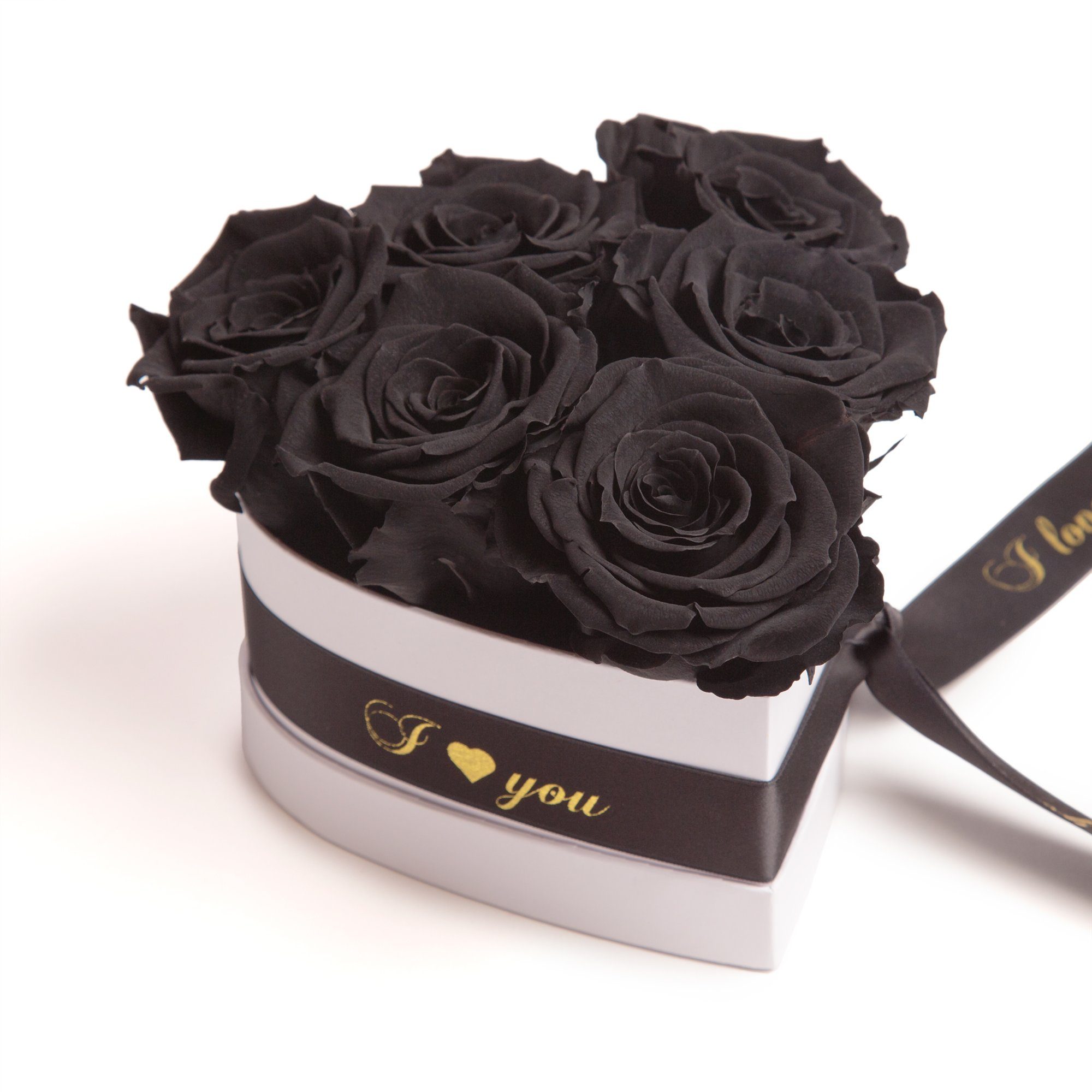 Kunstblume Infinity Rosen box Herz 6 ewige Rosen I Love You Geschenk für Frauen